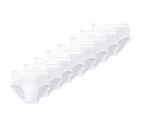 Schiesser Men Classic Slip 4 Pack White Fine Rib Double Rib Cotton