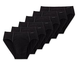 Schiesser Men Super Mini 6-Pack, 6 Briefs in a Box, S, M, L, XL, XXL: Color: Black | Size: Large