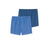 Schiesser Men's 2 Pack Boxer Shorts Cotton Web-Webboxer Underwear, Opaque, Royal_180500, XL (Pack of 2)