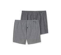 Schiesser Men's 2 Pack Boxershorts Baumwolle Web Multipack-Webboxer Underwear, Opaque, Black_180500, L (Pack of 2)