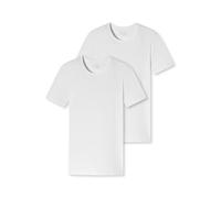 Schiesser Men's 2 Pack Crew Neck Vest with Sleeves Organic Cotton - 95/5 Organic