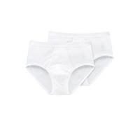 Schiesser Men's 2 Pack Sports Briefs with Fly - Original Fine Rib