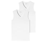 Schiesser Men's 2 Pack V-Neck Vest with Wide Shoulder Organic Cotton - 95/5 Organic
