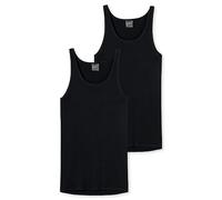 Schiesser Men's 2 Pack Vests - Original Fine Rib, Black_005121, L