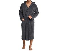 Schiesser Men's Bathrobe with Hood, Grey (200-Grey), X-Large