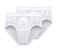 Schiesser Men's Briefs 2 Pack - Sport Brief,Essentials Fine Rib,Gingham-Print,S