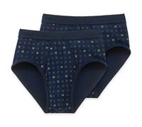 Schiesser Men's Briefs 2 Pack - Sport Brief,Essentials Fine Rib,Gingham-Print,S