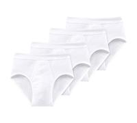 Schiesser Men's Briefs 4 Pack - Fine Rib, Sports Brief, Cotton Essentials