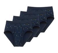 Schiesser Men's Briefs 4 Pack - Sport Brief,Essentials Fine Rib,Gingham-Print,S/