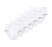Schiesser Men's Briefs 6 Pack - Fine Rib, Sports Brief, Cotton Essentials, we...