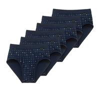 Schiesser Men's Briefs 6 Pack - Sport Brief,Essentials Fine Rib,Gingham-Print,S