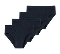 Schiesser Men's Fine Rib Briefs with Fly, White, Pack of 4