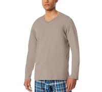 Schiesser Men's Herren Schlafshirt Langarm V-ausschnitt-Mix + Relax Pajama Top, Clay_182182, 4XL