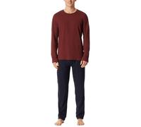 Schiesser Men's Long Pyjama Set, Burgundy_180249, 98 Tall