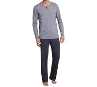 Schiesser Men's Long Pyjamas with Button Placket - Nightwear Set