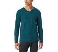 Schiesser Men's Long-Sleeved V-Neck Organic Cotton Mix + Relax Pyjama Top, Petrol_182043, 48 (EU)