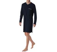 Schiesser Men's Long-Sleeved Warm Cotton Nightshirt - Fine Interlock