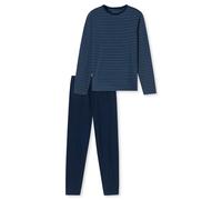 Schiesser Men's Pajamas, Long - Casual Essentials, Cotton, Round Neck