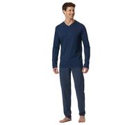 Schiesser Men's Pyjamas, Long - Casual Essentials, Cotton, V-Neck