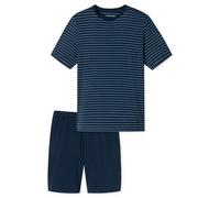 Schiesser Men's Pyjamas, Short - Casual Essentials, Round Neck, Cotton