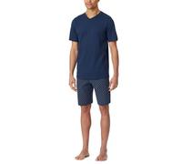 Schiesser Men's Schlafanzug Kurz V-Ausschnitt-Nightwear Set Pajama, Admiral_182200, 44