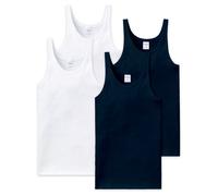 Schiesser Men's Sleeveless Undershirt 4-Pack Cotton Essentials Fein Rib