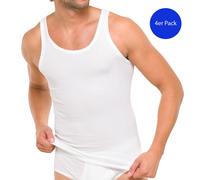 Schiesser Men'S Sport Tank Top Cotton Basic Double Rib Essential - White