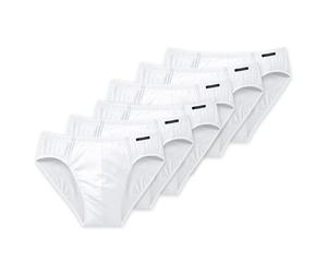 Schiesser Mens Supermini 6-Pack Slips Advantage Pack, White/Black, S-XXL