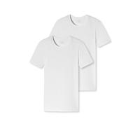 Schiesser Men's 2 Pack Crew Neck Vest with Sleeves Organic Cotton - 95/5 Organic