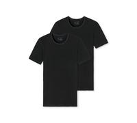 Schiesser Men's 2 Pack Crew Neck Vest with Sleeves Organic Cotton - 95/5 Organic