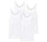 Schiesser Men's Undershirt 4-Pack - Sleeveless, Cotton Essentials, Double Rib...
