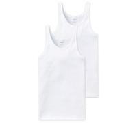 Schiesser Men's Undershirt - Cotton Basic, Fine Ribbed, Double Ribbed, White