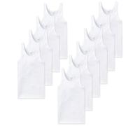 Schiesser Men's Undershirt - Cotton Basic, Fine Ribbed, Double Ribbed, White