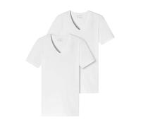 Schiesser Men's V-Neck Vest with Sleeves Organic Cotton 95/5 Organic Pack of 2
