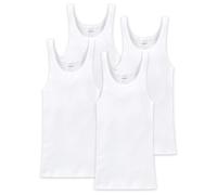 Schiesser Mens Vests 2x Rib Cotton Basic - White