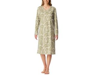 Schiesser Women Nightgown Long Sleeve Soft Cotton Big Shirt with Pockets