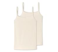 Schiesser Womens 2 Pack Spaghetti Top Underwear Cream XL, Cream-Coloured, XL