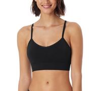 Schiesser Women's Bustier with Removable Pads, Casual, Seamless Sports Bra, Black_181102, M