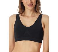 Schiesser Women's Bustier with Removable Pads, Classic Seamless Sports Bra, Black_181105, XL