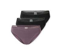 Schiesser Women's Damen 3 Pack Slip Unterwäsche mit Spitze Baumwolle Mix-Multipacks Briefs, Assorted 3_182908, 30 (Pack of 3)