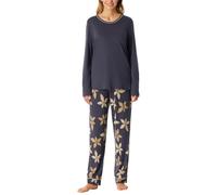 Schiesser Women's Damen Schlafanzug Set Lang Baumwolle Modal-Nightwear Pajama, Graphite_181237, 14