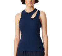 Schiesser Women's Damen Trägertop Doppelripp mit Cut Out Organic Cotton 150 Years T-Shirt, Admiral_183229, 12