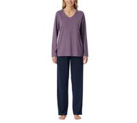 Schiesser Women's Long Cotton Pyjamas-Nightwear Pajama Set, Malve_181986, UK 14