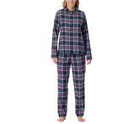 Schiesser Women's Long Pyjamas with Button Placket, Soft Cotton Woven Fabric-X-mas Gifting Sets Pajama, Midnight Blue_182122, 10