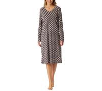 Schiesser Women's Long Sleeve Soft Cotton Big Shirt with Pockets Nightwear Nightdress, Graphite_181985, 14
