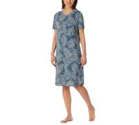Schiesser Women's Damen Nachthemd Kurzarm Baumwolle Modal Sleepshirt Bigshirt-Comfort Nightwear Night Shirt, Atlantic Blue_181260, 44