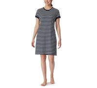 Schiesser Women's Nightdress Short Sleeve Soft Cotton Big Shirt with Pockets - Nightwear, Midnight blue_181251, 16