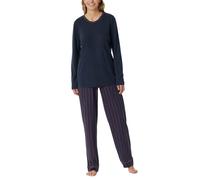 Schiesser Women's Pyjama Set Long Cotton Modal Nightwear, Multicolor 5_181237, UK 14