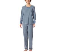 Schiesser Women's Schlafanzug Lang Baumwolle-Nightwear Pajama Set, Jeans Mel_181905, 10