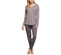 Schiesser Women's Selected Premium Anzug Lang Pyjama Sets, Beige (Beige-Mellow. 406), M